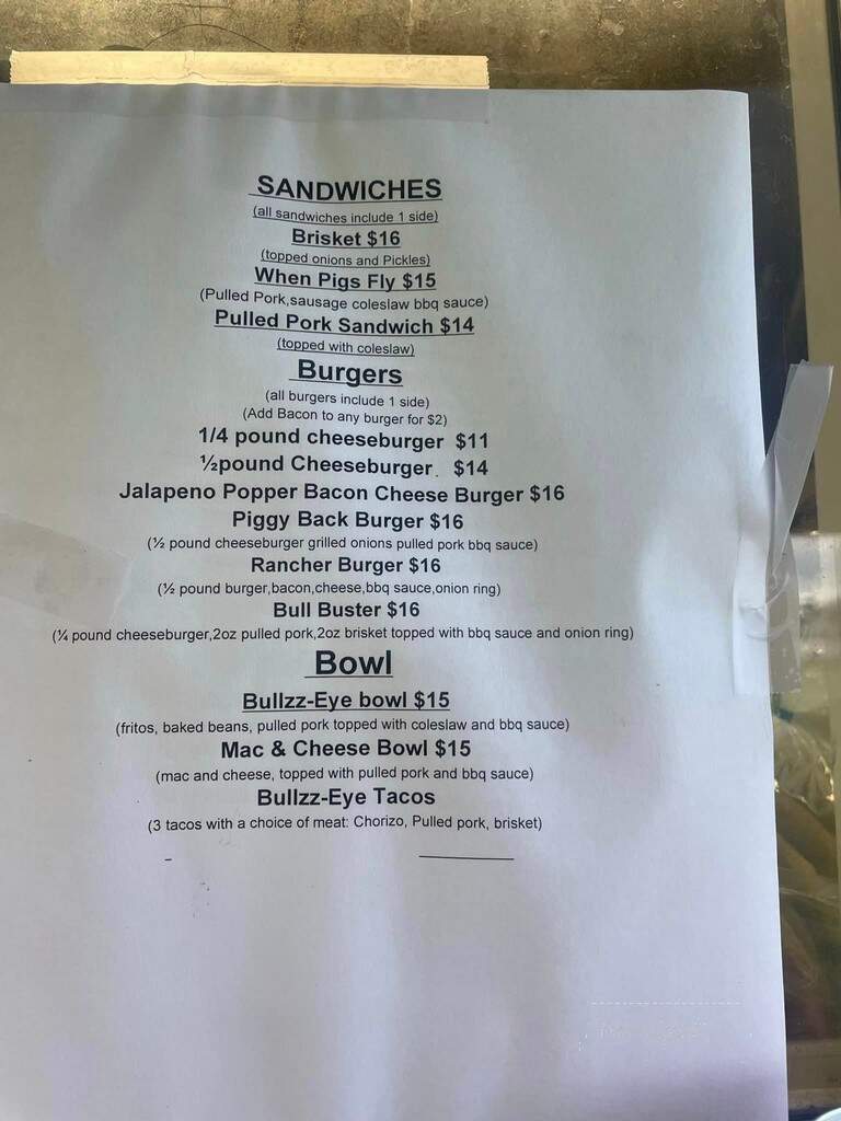 Bullzz-Eye BBQ - Hagerman, ID menu_pic