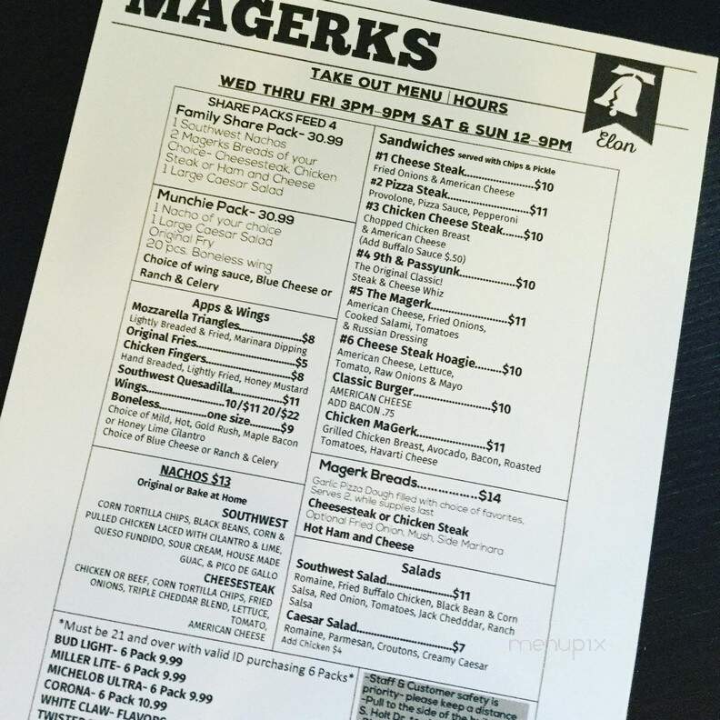 MaGerk's Pub and Grill - Elon, NC menu_pic
