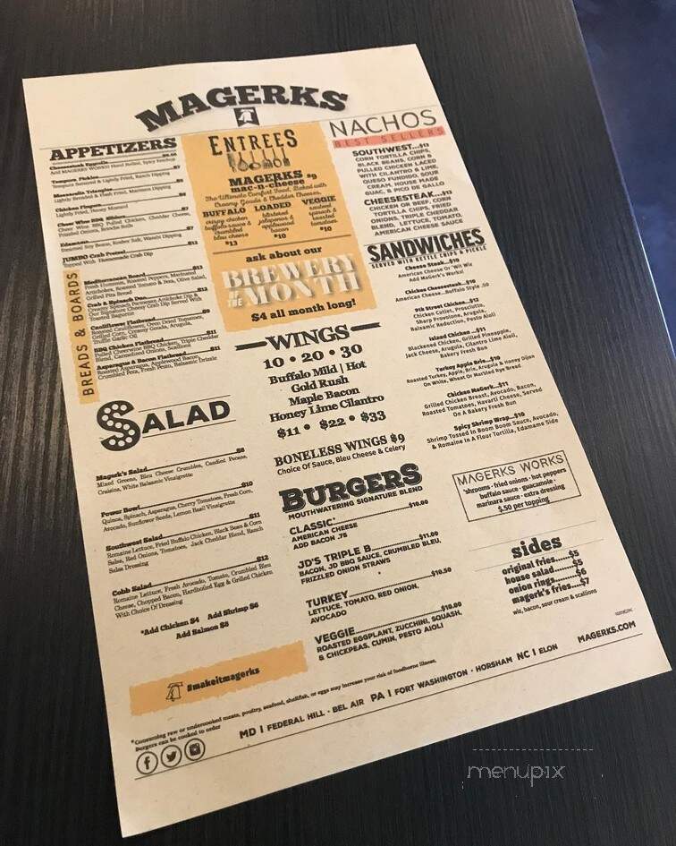 MaGerk's Pub and Grill - Elon, NC menu_pic
