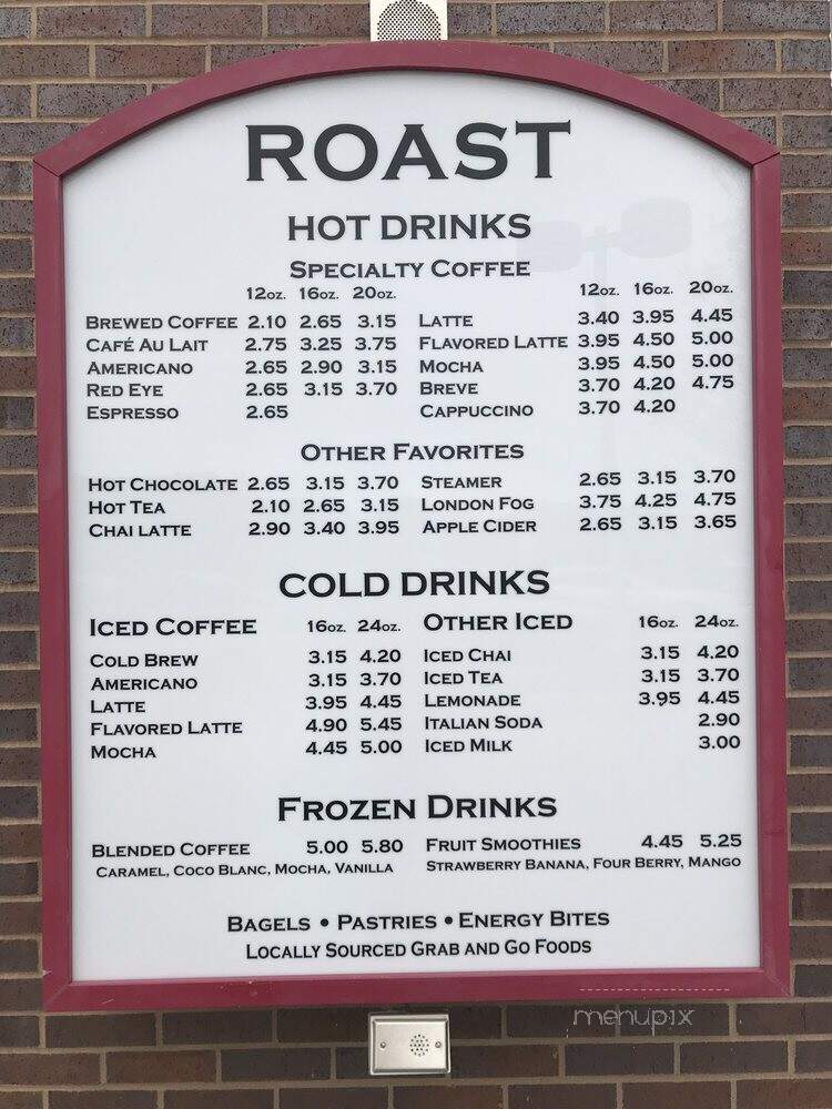 Roast Coffee House - Omaha, NE menu_pic