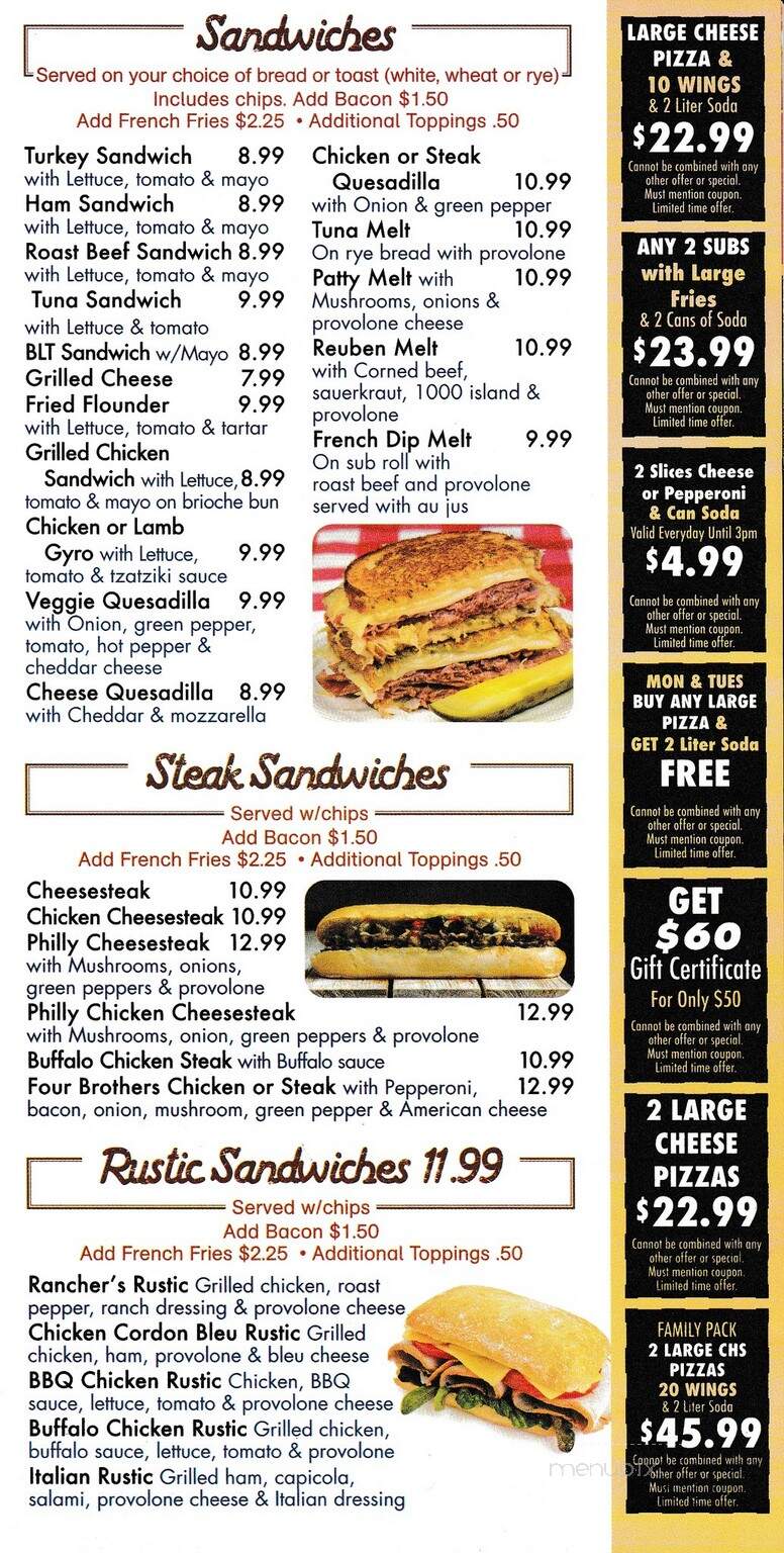 4 Brothers - Frankford, DE menu_pic