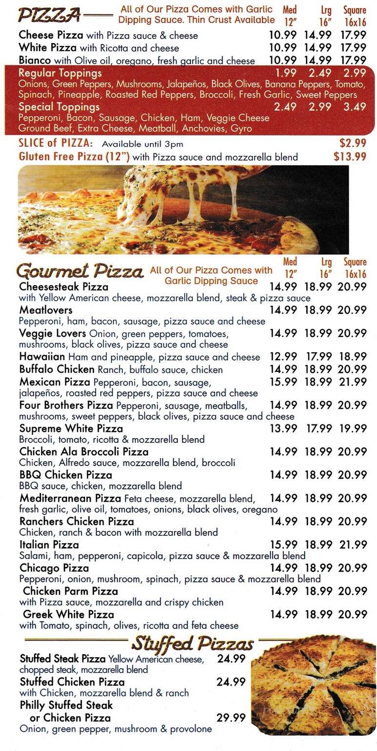 4 Brothers - Frankford, DE menu_pic