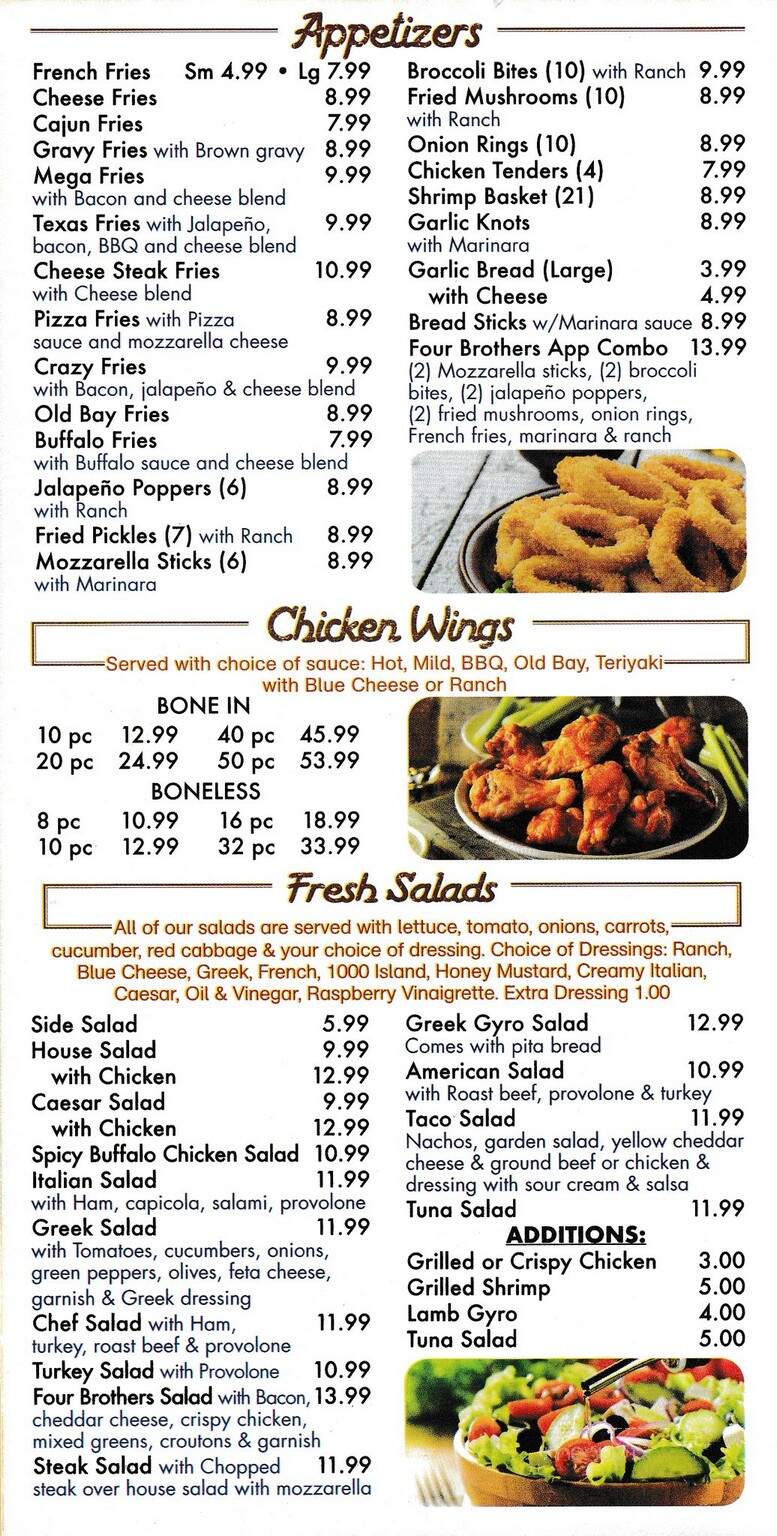 4 Brothers - Frankford, DE menu_pic