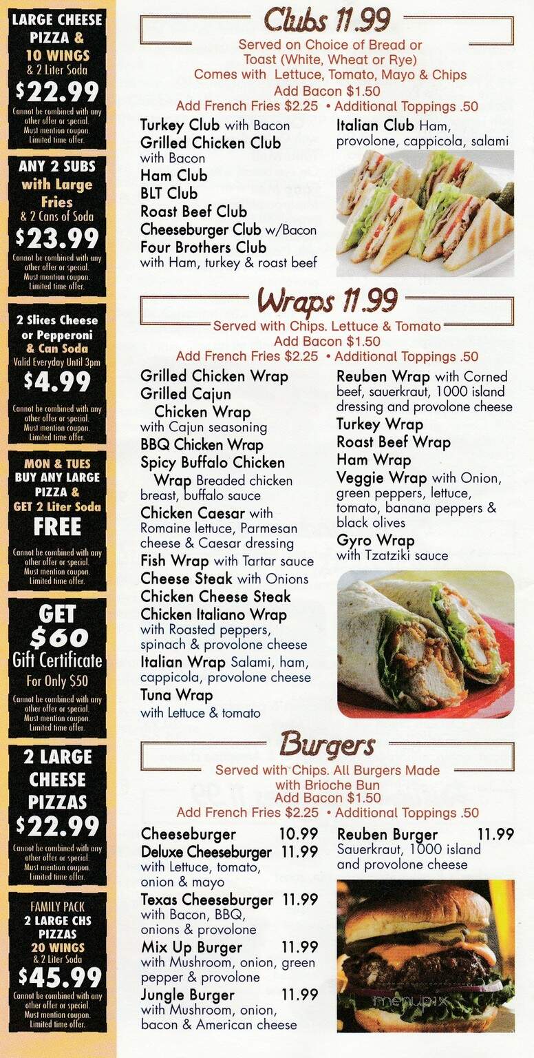 4 Brothers - Frankford, DE menu_pic