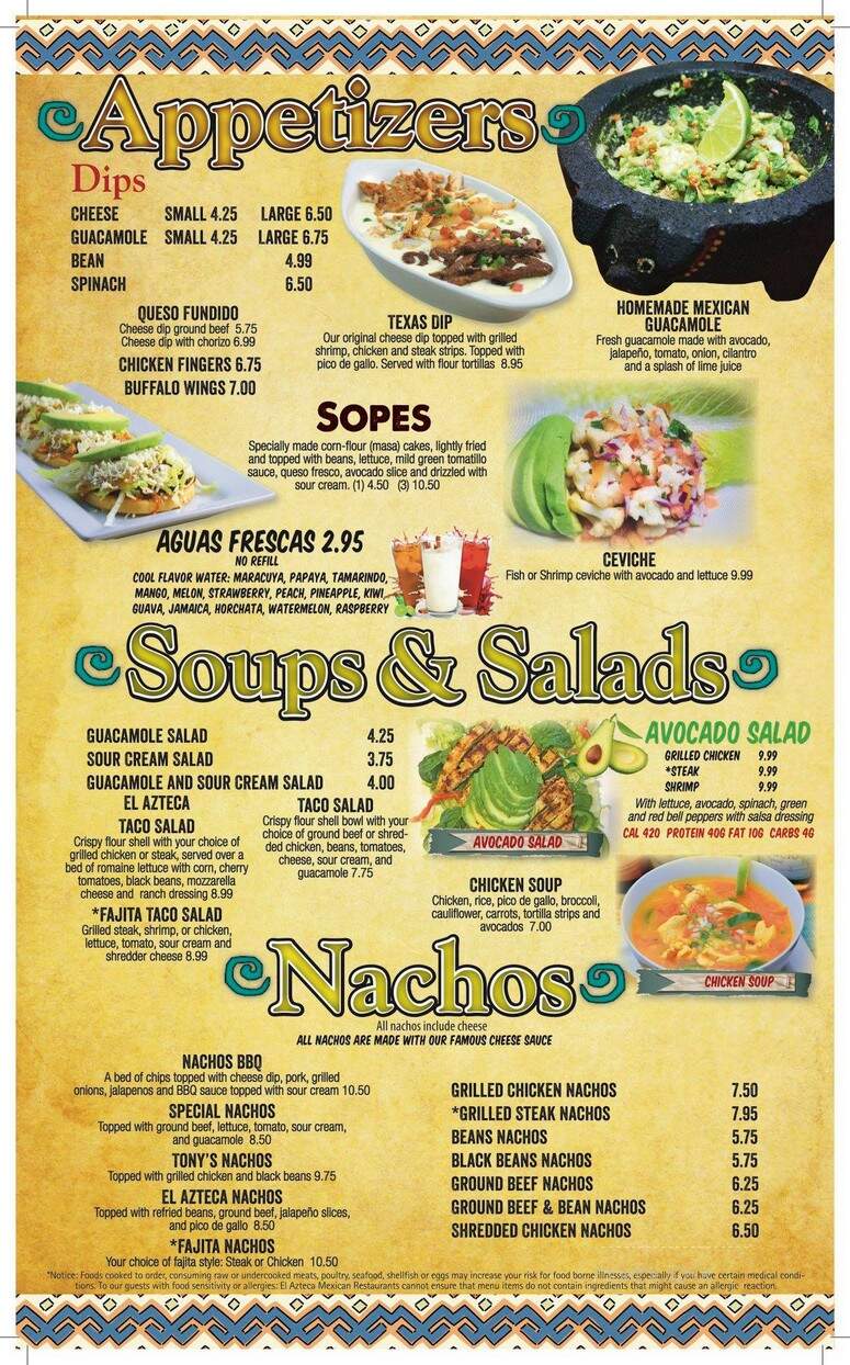 El Azteca Mexican Restaurant - Haysville, KS menu_pic