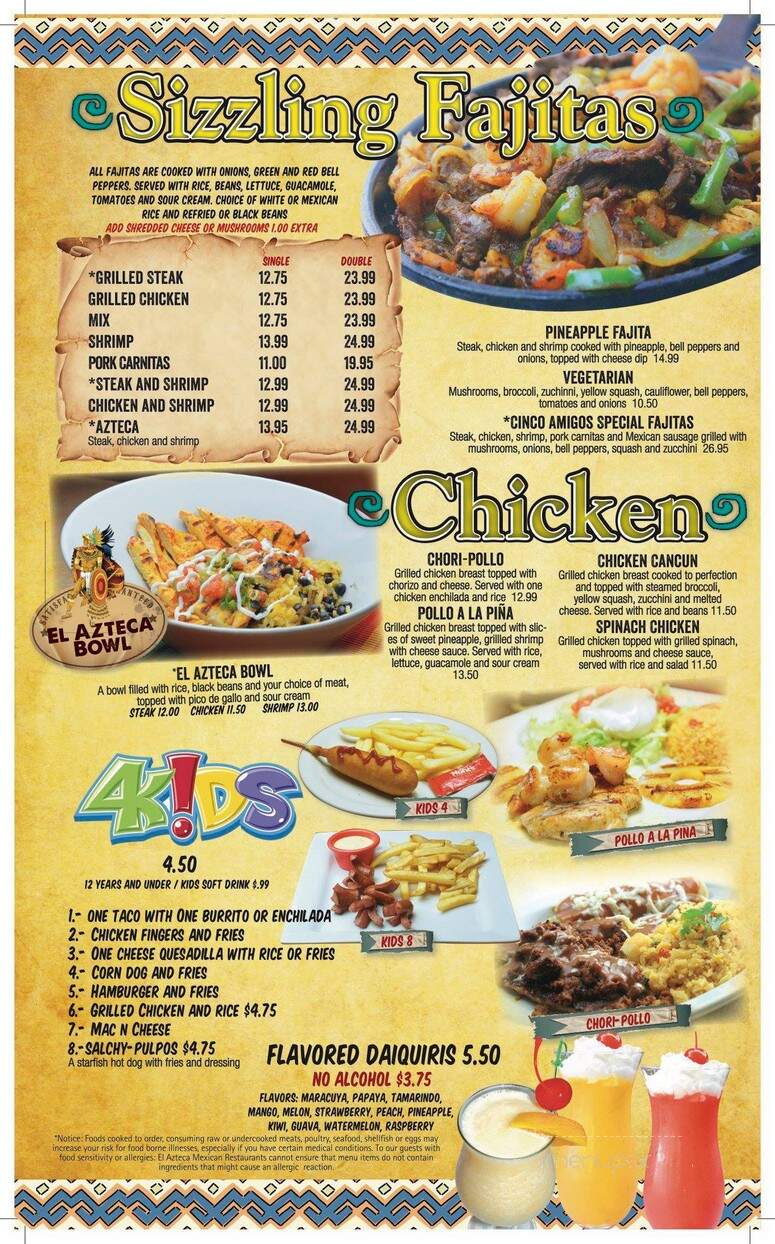 El Azteca Mexican Restaurant - Haysville, KS menu_pic
