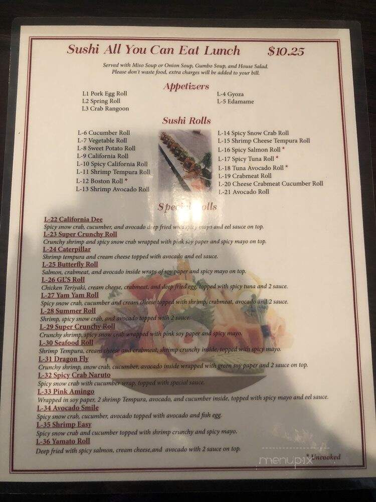 GL's Mongolian Grill - Lafayette, LA menu_pic