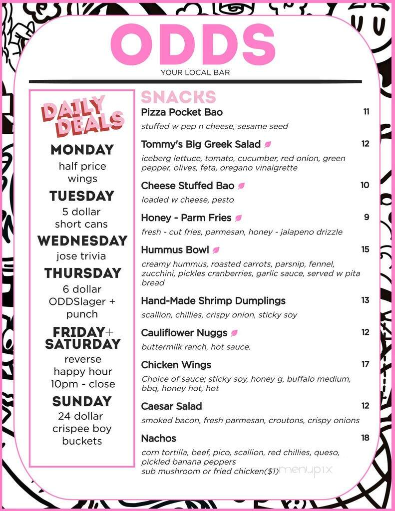 Odds Bar - Hamilton, ON menu_pic