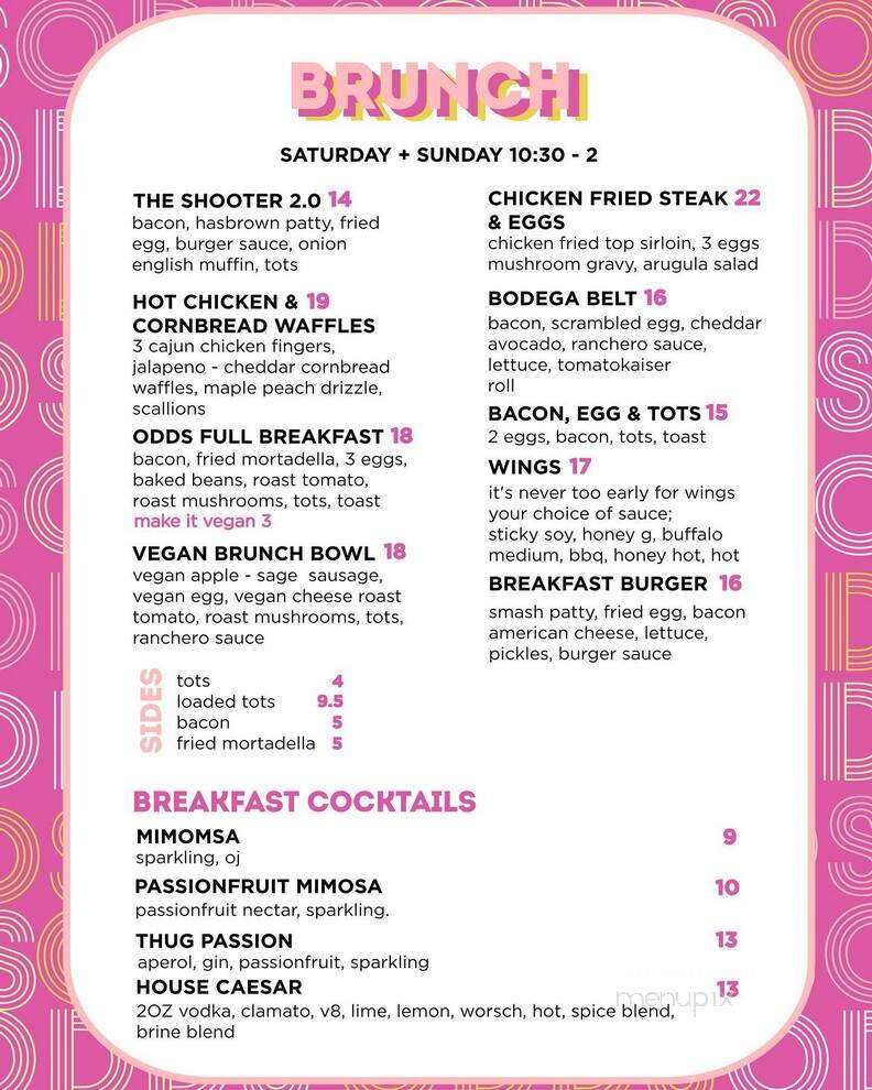 Odds Bar - Hamilton, ON menu_pic