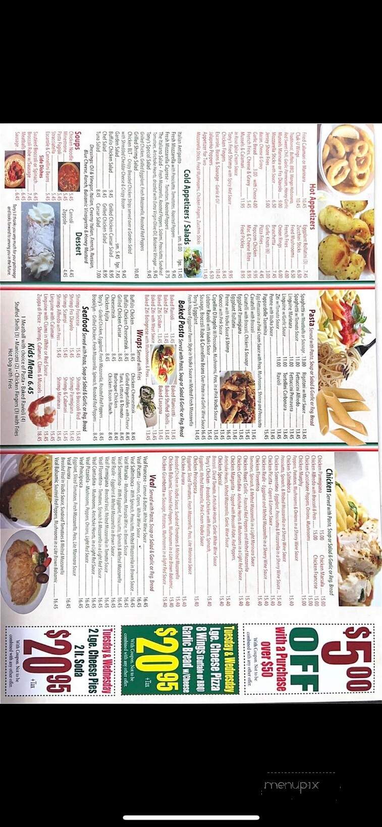 Tony's Pizzeria - Rockaway, NJ menu_pic