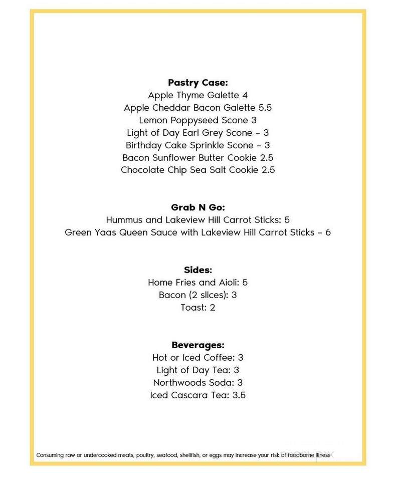 Benedict - Traverse City, MI menu_pic