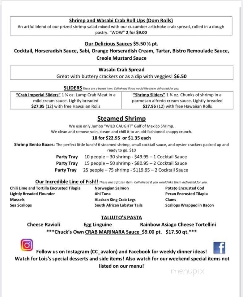 Capt'n Chucky's Crab Cake Co. - Avalon, NJ menu_pic