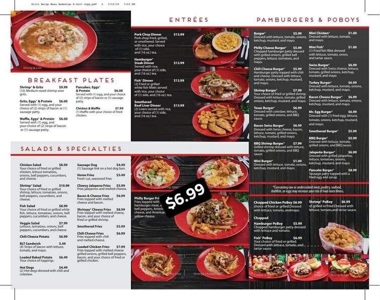 The Grill Reign - Gloverville, SC menu_pic