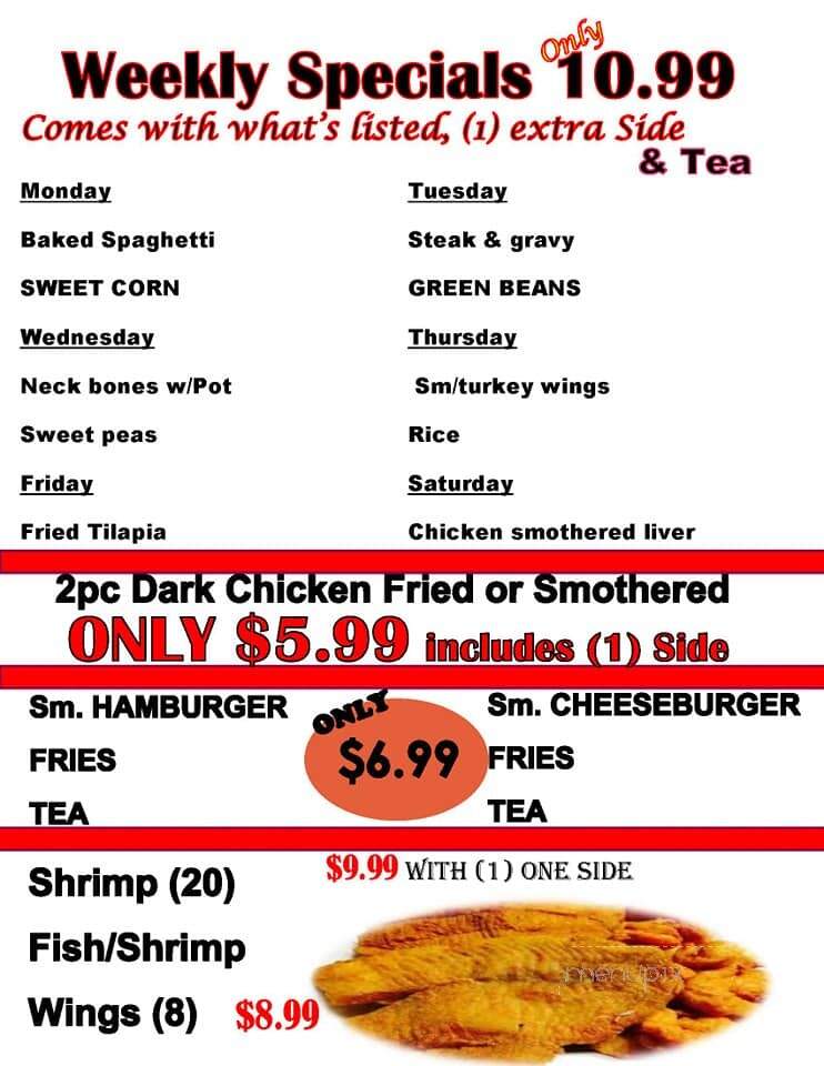 The Grill Reign - Gloverville, SC menu_pic