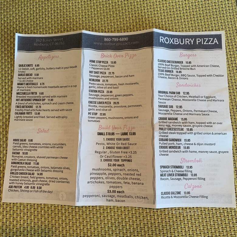 Roxbury Pizza Station - Roxbury, CT menu_pic