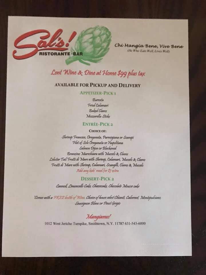 Sal's of Smithtown - Smithtown, NY menu_pic