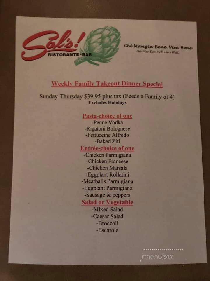 Sal's of Smithtown - Smithtown, NY menu_pic