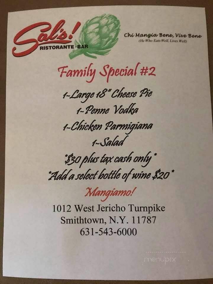 Sal's of Smithtown - Smithtown, NY menu_pic