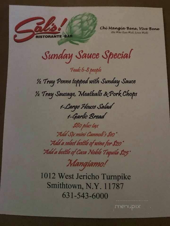 Sal's of Smithtown - Smithtown, NY menu_pic
