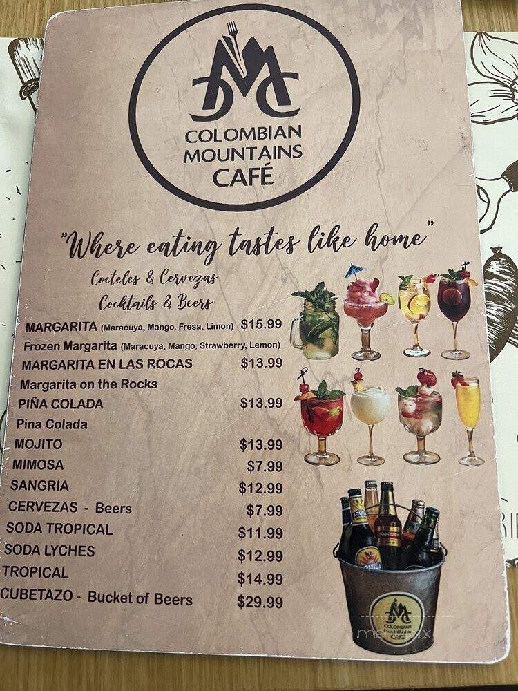 Colombian Mountains Cafe - Fort Lauderdale, FL menu_pic