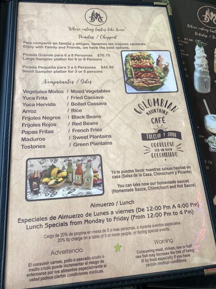 Colombian Mountains Cafe - Fort Lauderdale, FL menu_pic