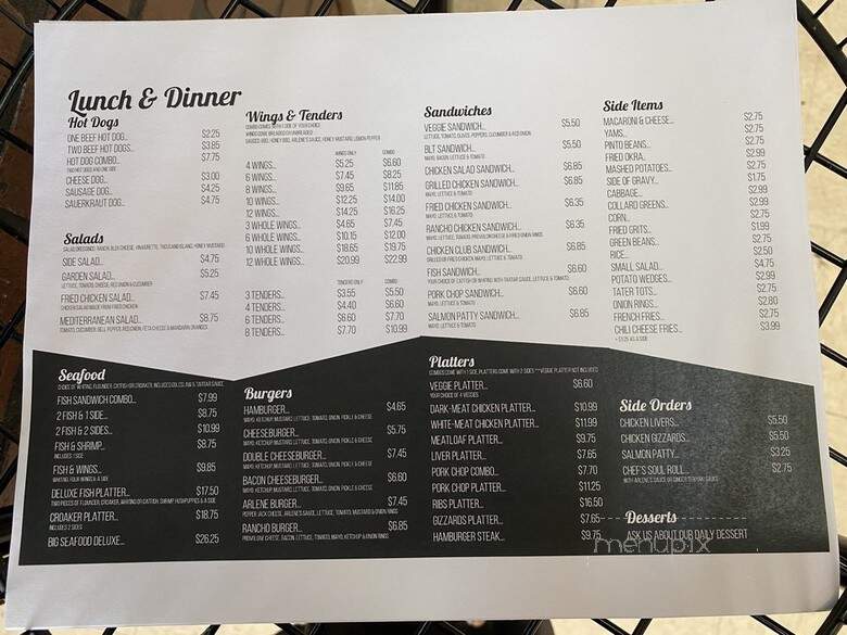 Arlene's Restaurant - Greensboro, NC menu_pic