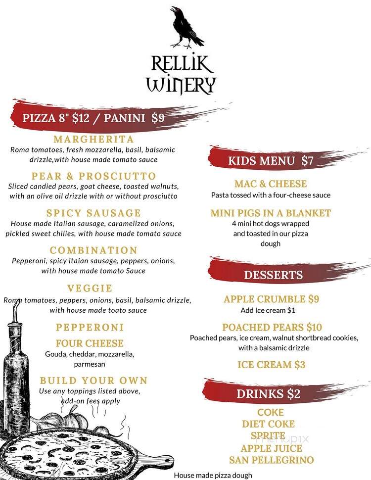 The Rellik Winery - Central Point, OR menu_pic