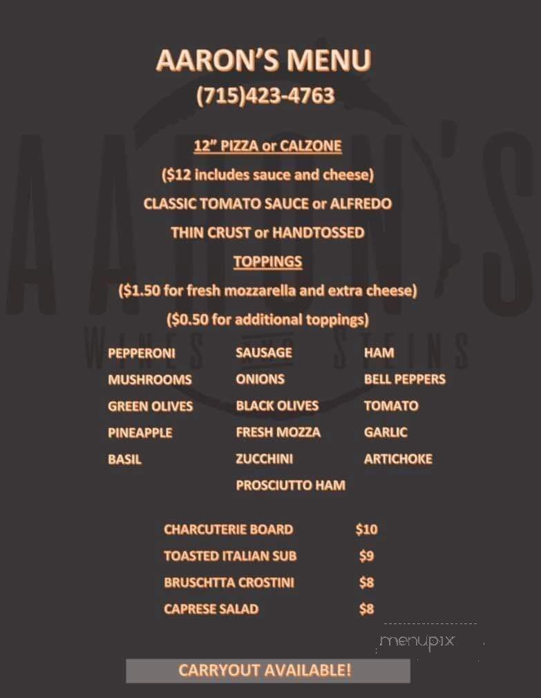 Aaron's Wines & Steins - Wisconsin Rapids, WI menu_pic