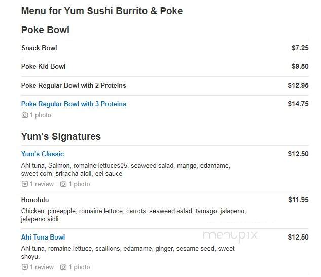 Yum Sushi Burrito & Poke - Johnson City, TN
