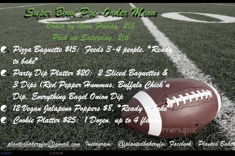 Planted Bakery - Fort Worth, TX menu_pic