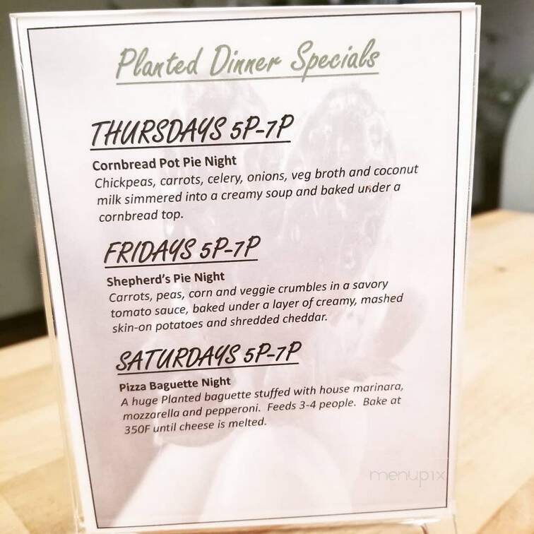 Planted Bakery - Fort Worth, TX menu_pic