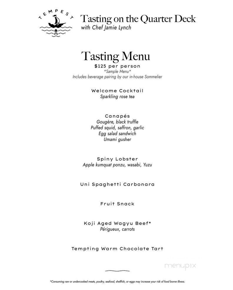 Tempest Charleston - Charleston, SC menu_pic