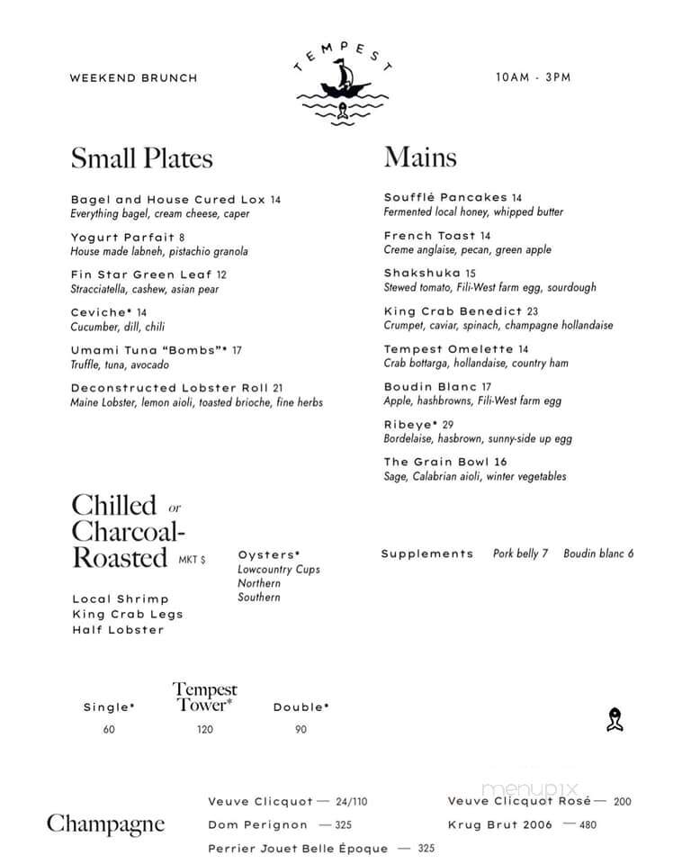 Tempest Charleston - Charleston, SC menu_pic