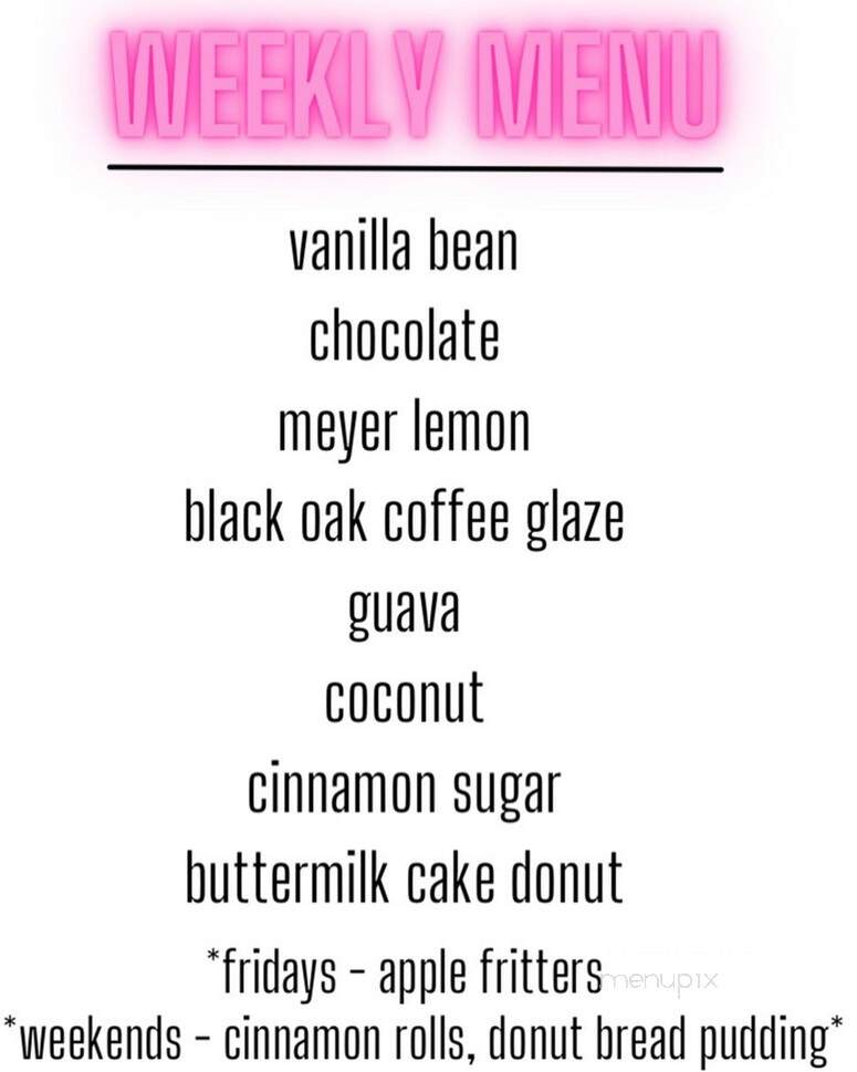 Drop In Donuts - Fort Bragg, CA menu_pic