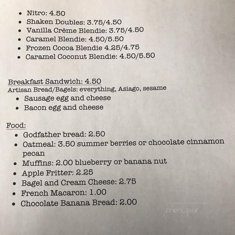 Forte Legato Coffee - Rock Hill, SC menu_pic