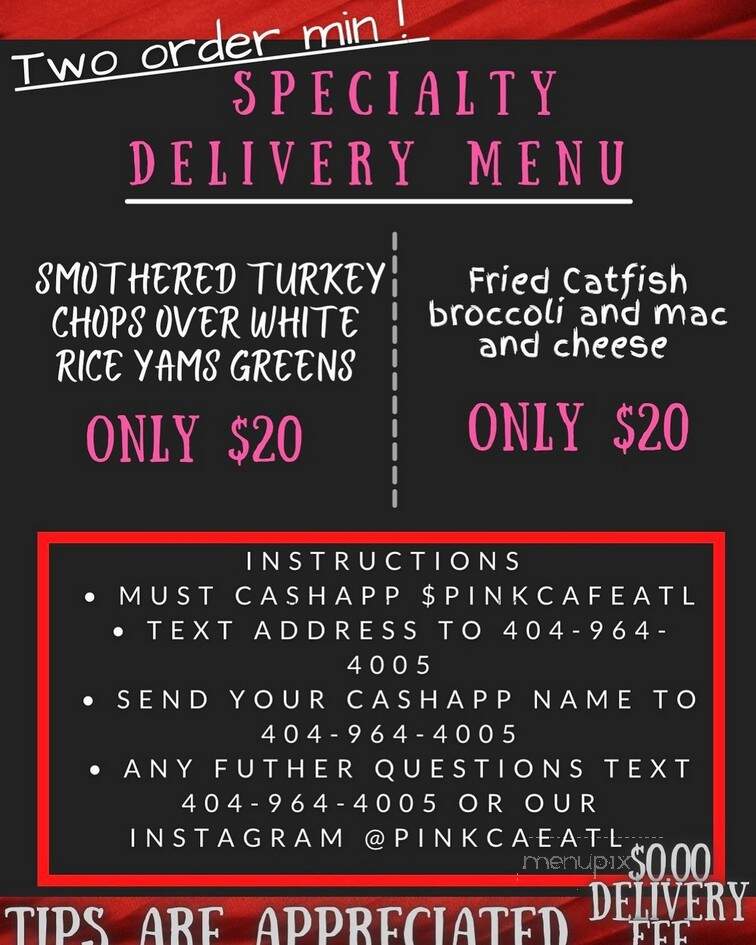 Pink Cafe - Lithonia, GA menu_pic