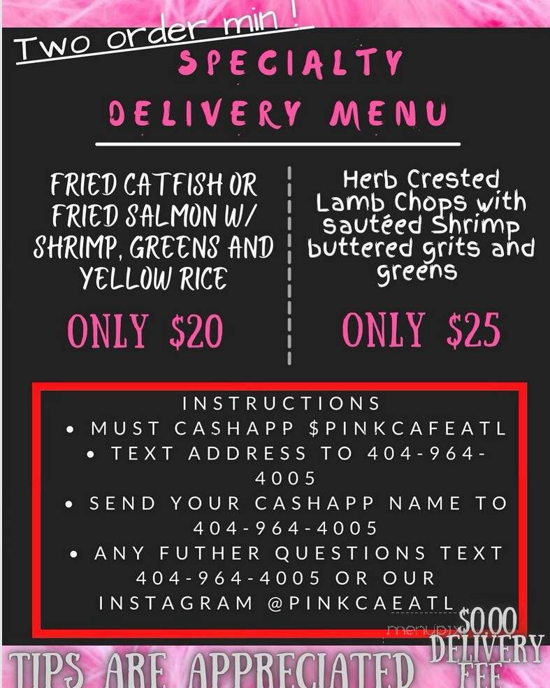 Pink Cafe - Lithonia, GA menu_pic