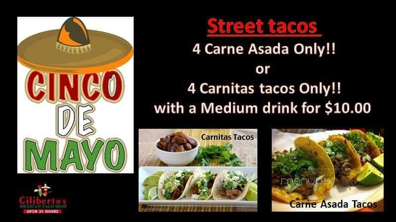 Gilberto's Mexican Taco Shop - Altoona, IA menu_pic