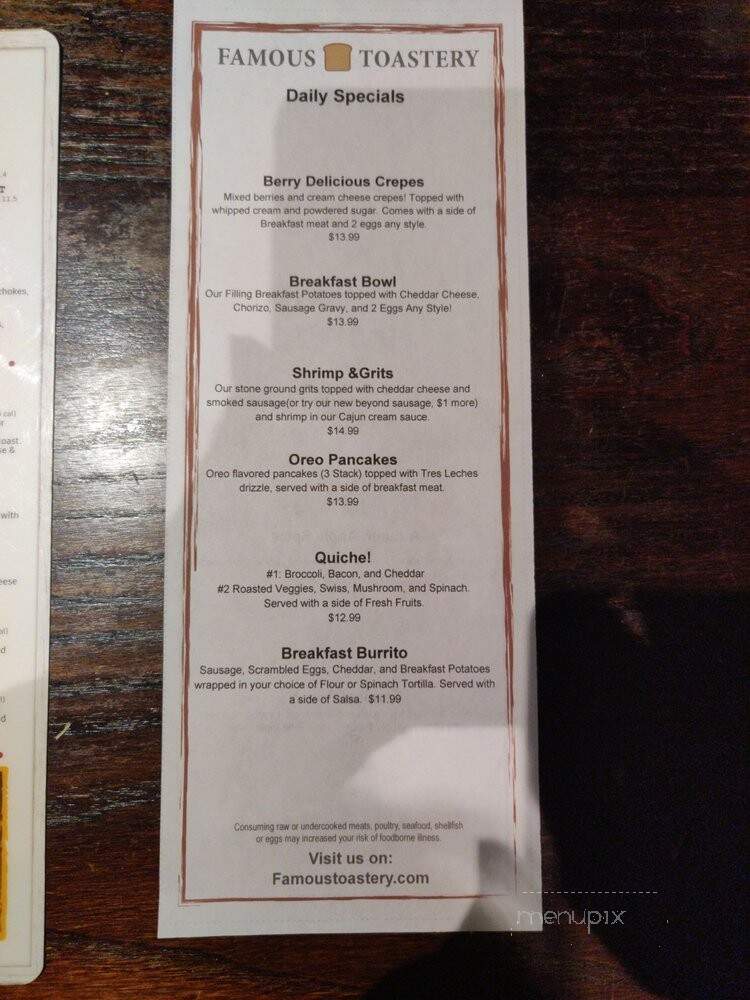Famous Toastery - Denver, NC menu_pic