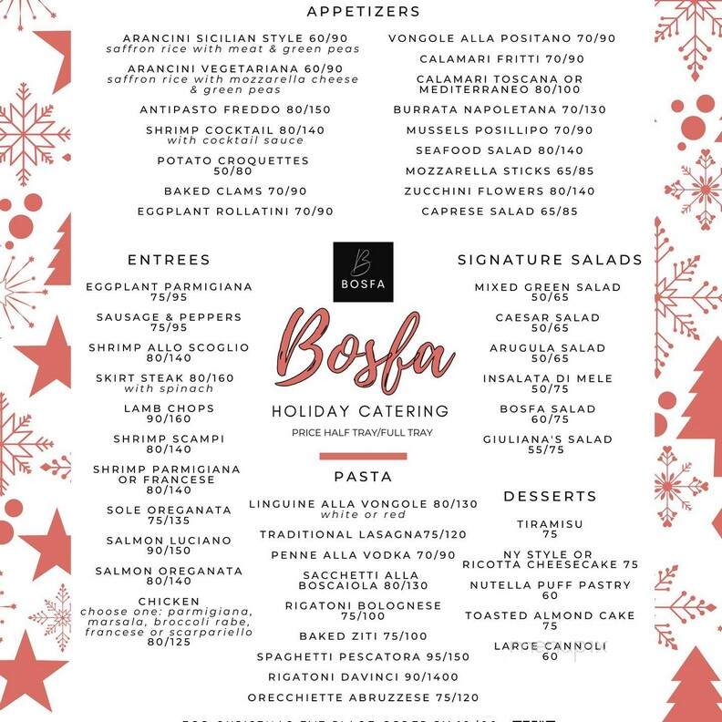 Bosfa Italian Restaurant - Old Tappan, NJ menu_pic