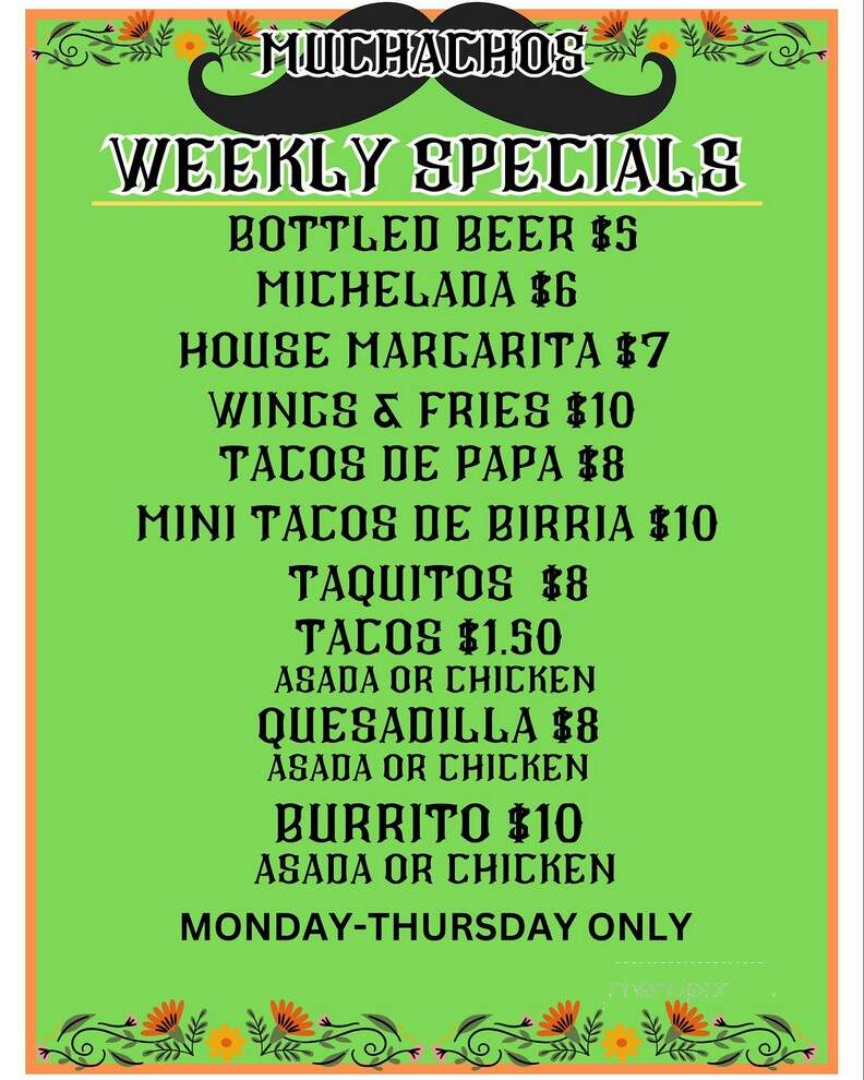 Muchachos Tortilla Bar - Big Bear Lake, CA menu_pic