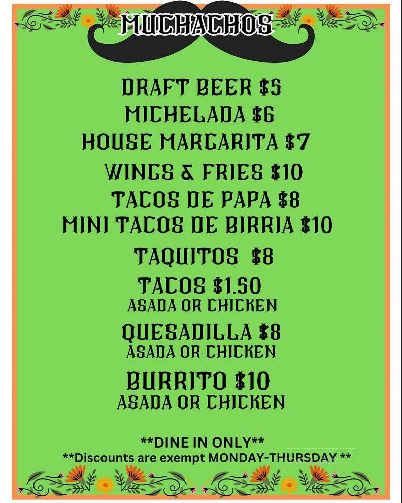 Muchachos Tortilla Bar - Big Bear Lake, CA menu_pic