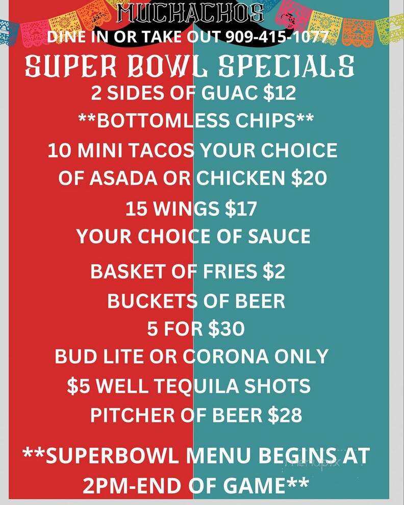 Muchachos Tortilla Bar - Big Bear Lake, CA menu_pic