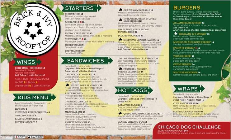 Brick and Ivy - Altoona, IA menu_pic