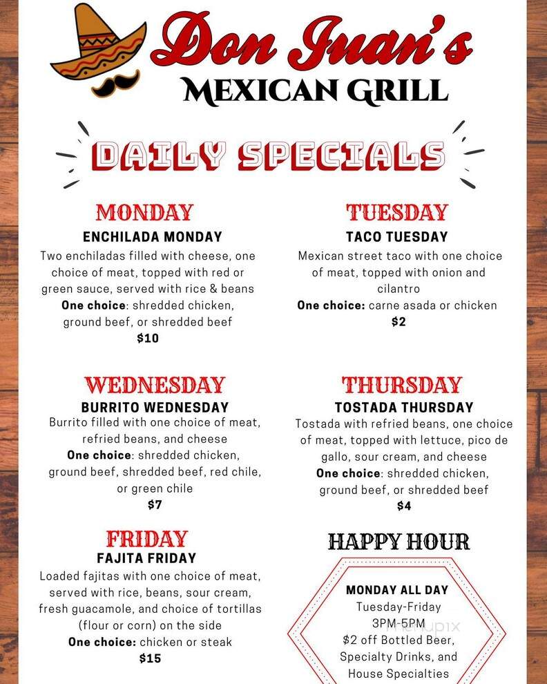 Don Juan's Mexican Grill - Glendale, AZ menu_pic