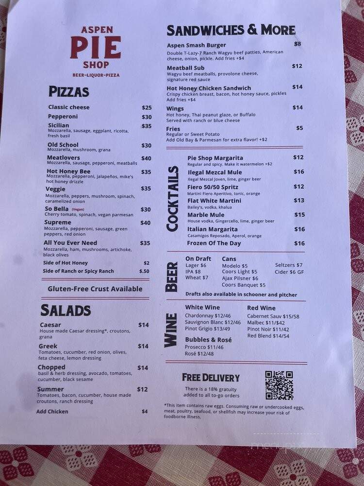 Aspen Pie Shop - Aspen, CO menu_pic