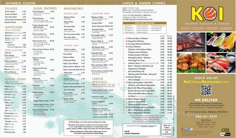 Koi Chinese Cuisine & Lounge - Attleboro, MA