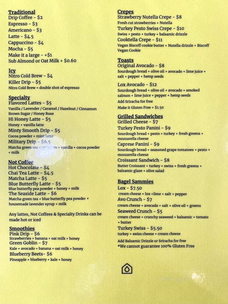 Drip House Coffee - Ann Arbor, MI menu_pic