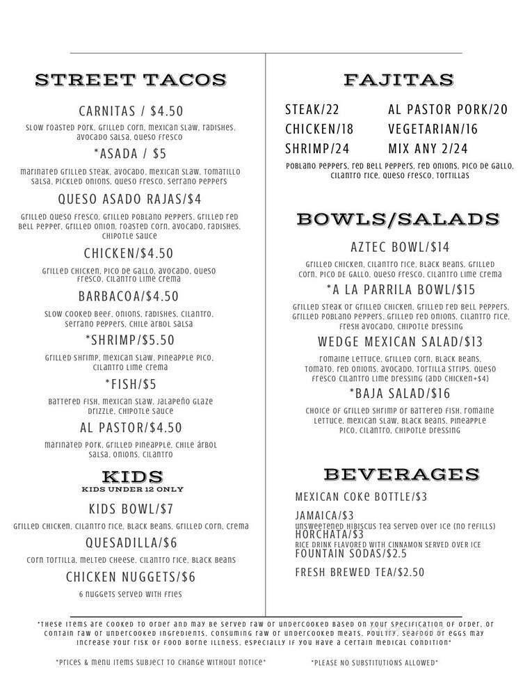 Kalaka Mexican Kitchen - Evergreen, CO menu_pic