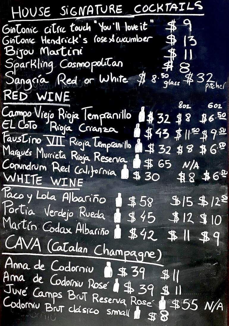 Barcelona Bistro Bar - Louisville, KY menu_pic